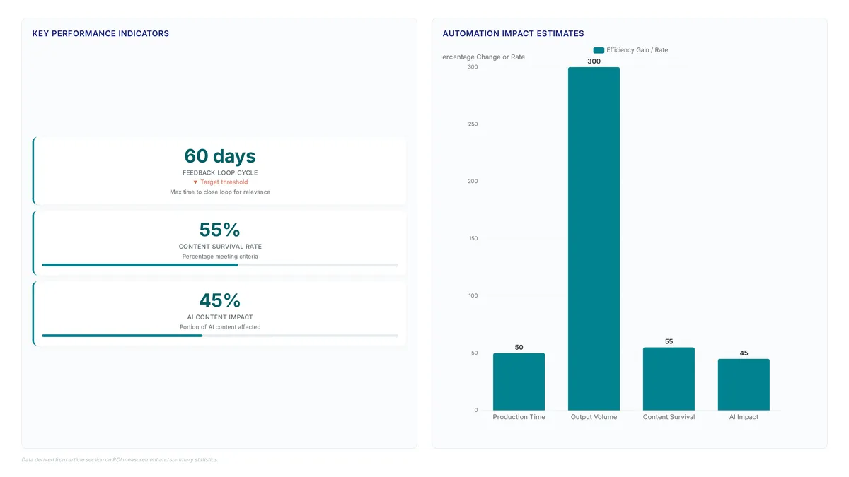 Conceptual illustration for Measuring ROI and Operational Gains from Automated Publishing Systems