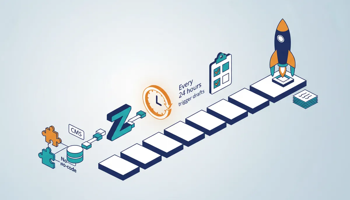 Conceptual illustration for Implementing a No-Code Content Pipeline with CMS Integration