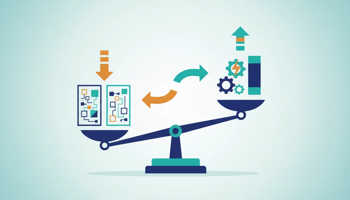 Conceptual illustration for Evaluating AI Versus Manual Case Study Creation for Business ROI