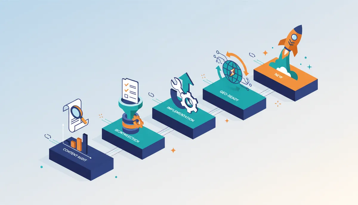 Conceptual illustration for Executing a Strategic Content Workflow Audit in Five Steps
