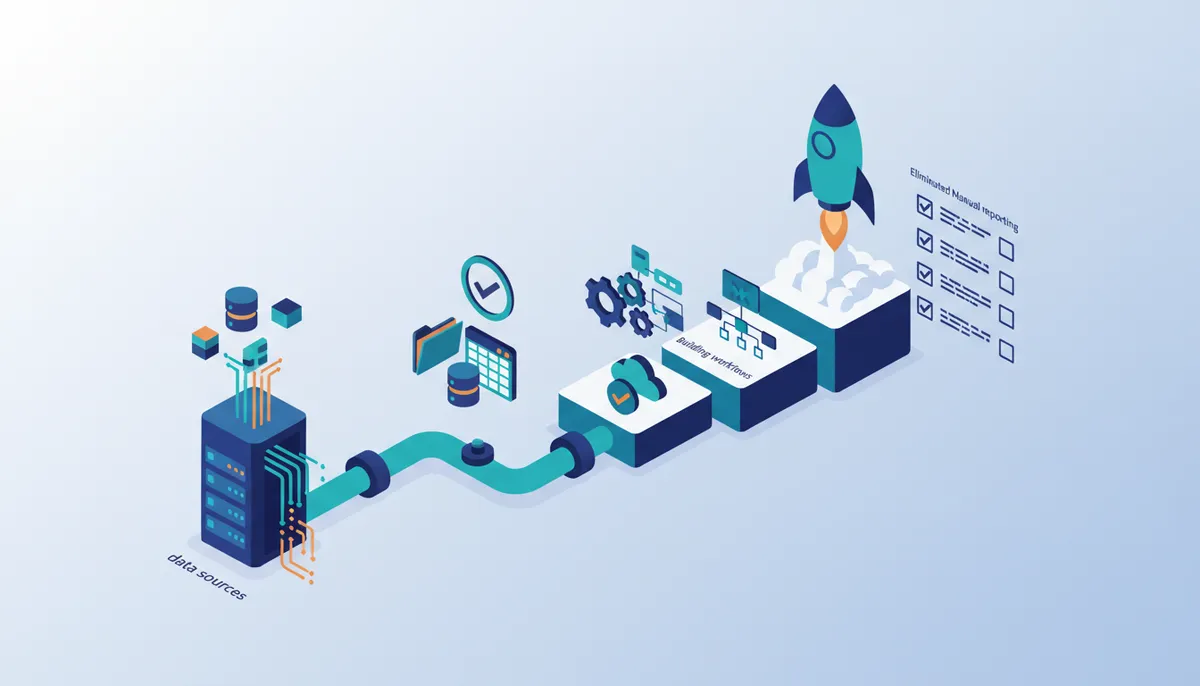 Conceptual illustration for Building No-Code AI Workflows to Eliminate Manual Reporting Tasks