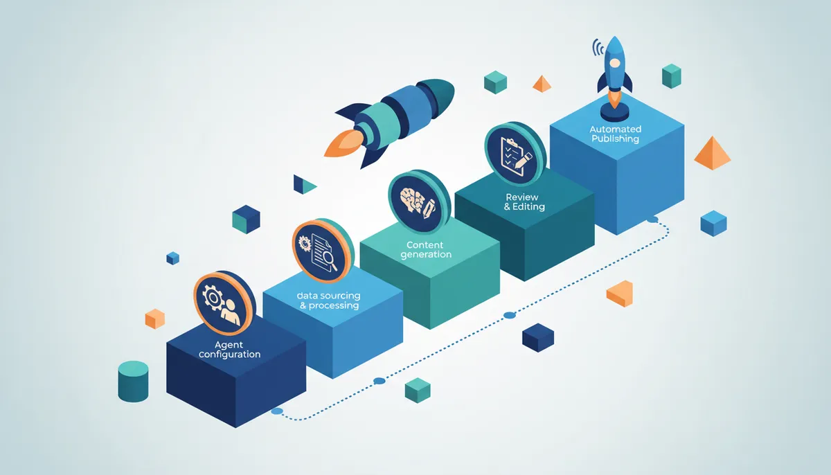 Conceptual illustration for Building a Scalable AI Content Pipeline in Five Steps