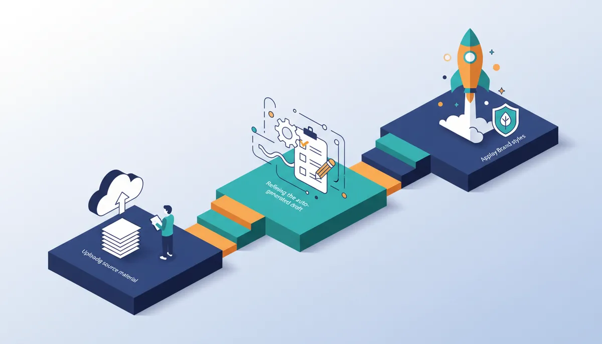 Conceptual illustration for Executing Brand-Aligned Case Study Creation in Five Steps