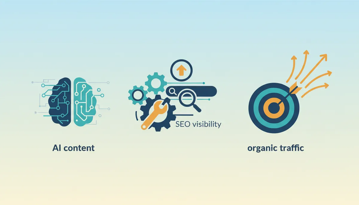 Conceptual illustration for Strategic Impact of AI Content on SEO and Conversion Rates