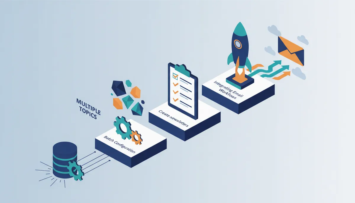 Conceptual illustration for Implementing Scalable Workflows for AI Newsletters