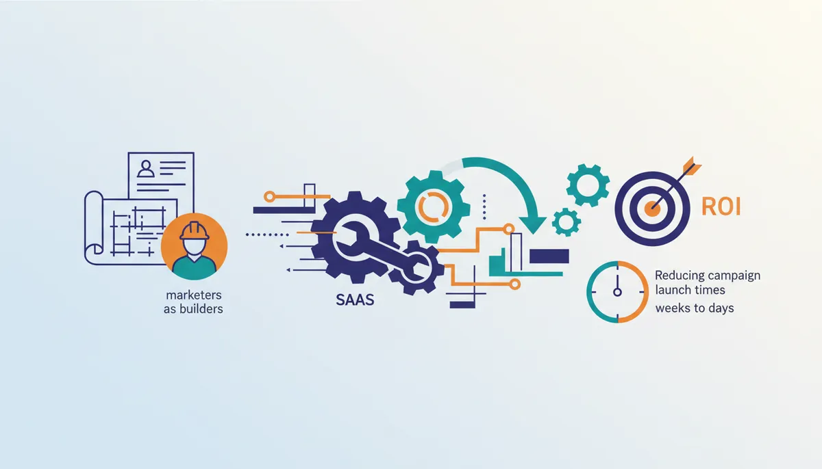 Conceptual illustration for Measurable ROI from Empowering Marketers as Builders in SaaS Environments
