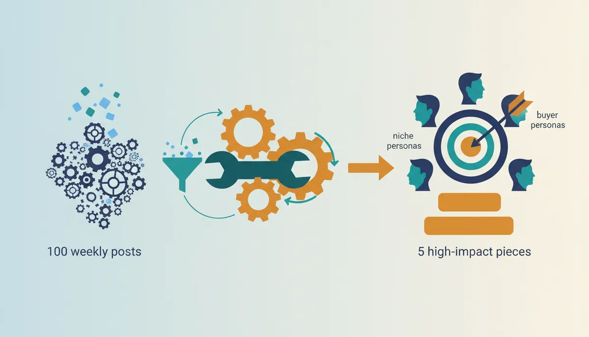 Conceptual illustration for Strategic Shifts from Volume Production to High-Relevance Thought Leadership