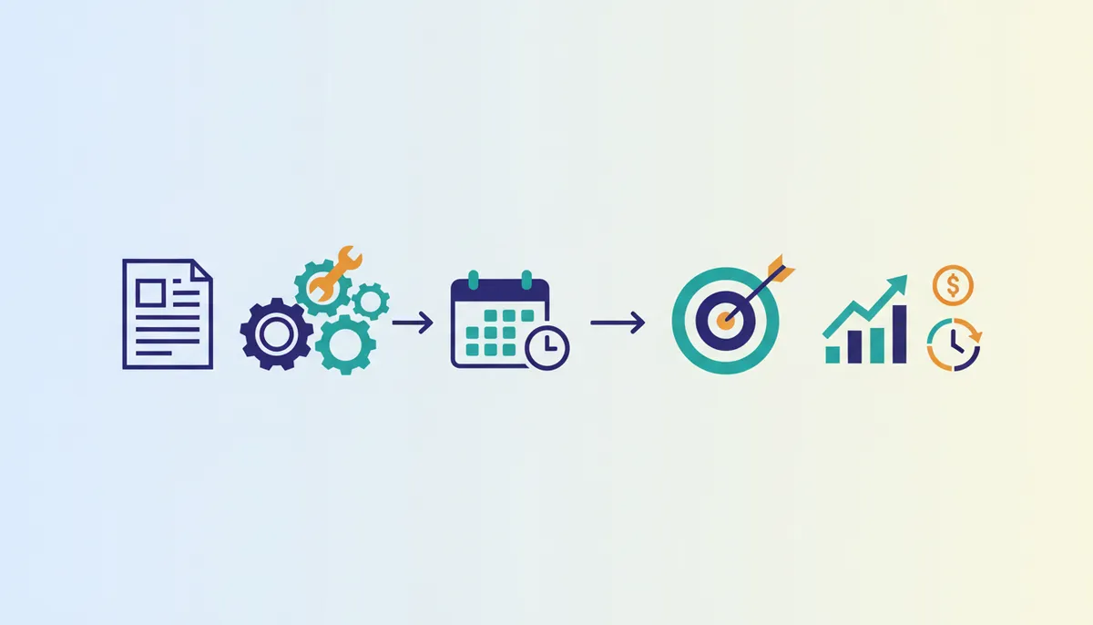 Conceptual illustration for Executing a Full Content Campaign with Automated Scheduling