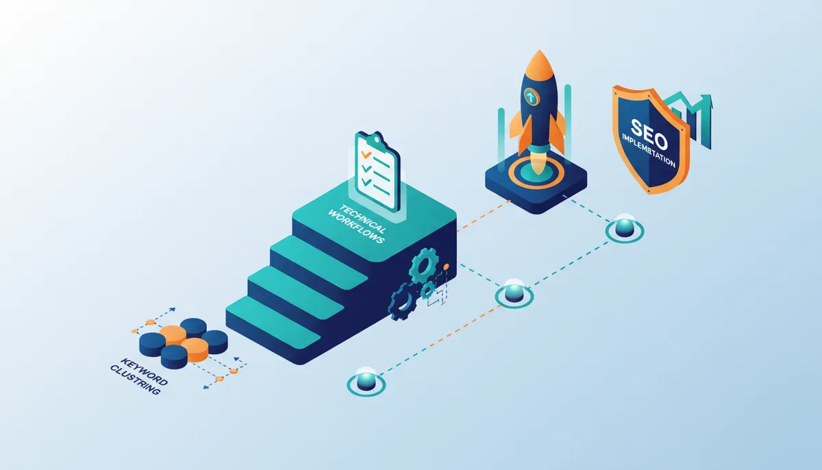 Conceptual illustration for Executing a Hybrid AI SEO Strategy for Scalable Content Production