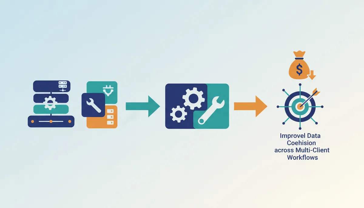 Conceptual illustration for Strategic Consolidation of Content Stacks for Multi-Client Scalability