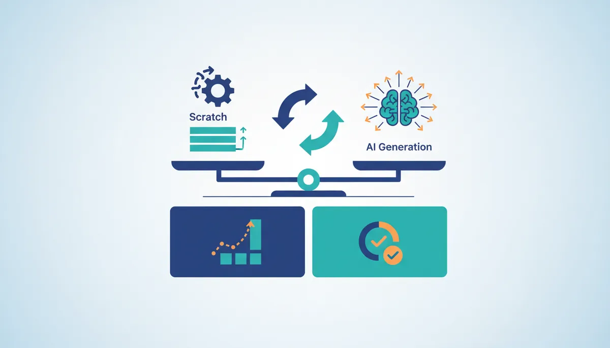 Conceptual illustration for Comparing AI Generation Templates and Manual Workflow Creation
